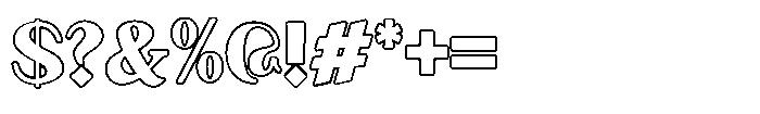 Granvia Ultra Black Outline Font OTHER CHARS