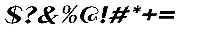 Granvia Ultra Bold Italic Extra Expanded Font OTHER CHARS