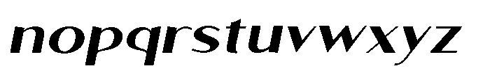 Granvia Ultra Bold Italic Extra Expanded Font LOWERCASE