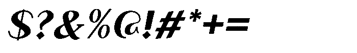 Granvia Ultra Bold Italic Semi Expanded Font OTHER CHARS