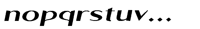 Granvia Ultra Bold Italic Ultra Expanded Font LOWERCASE