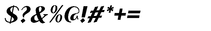 Granvia Ultra Bold Italic Font OTHER CHARS