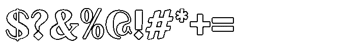 Granvia Ultra Bold Outline Font OTHER CHARS
