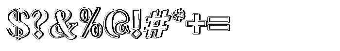Granvia Ultra Bold Shadow2 Font OTHER CHARS