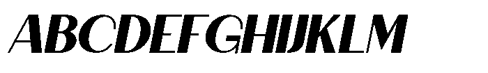 Granvia Ultra Extra Bold Italic Semi Expanded Font UPPERCASE