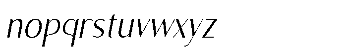 Granvia Ultra Extra Light Italic Condensed Font LOWERCASE