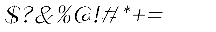 Granvia Ultra Extra Light Italic Expanded Font OTHER CHARS