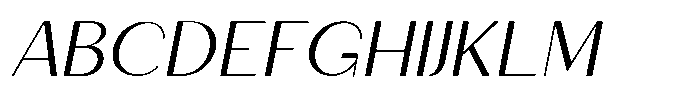 Granvia Ultra Extra Light Italic Expanded Font UPPERCASE