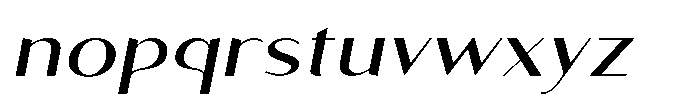Granvia Ultra Italic Extra Expanded Font LOWERCASE