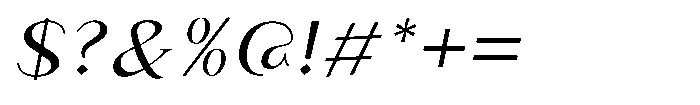 Granvia Ultra Light Italic Expanded Font OTHER CHARS