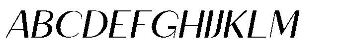 Granvia Ultra Light Italic Expanded Font UPPERCASE