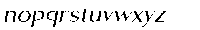 Granvia Ultra Light Italic Expanded Font LOWERCASE