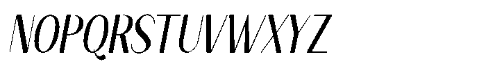 Granvia Ultra Light Italic Extra Condensed Font UPPERCASE