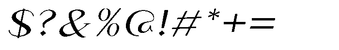 Granvia Ultra Light Italic Extra Expanded Font OTHER CHARS