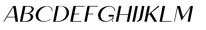 Granvia Ultra Light Italic Extra Expanded Font UPPERCASE