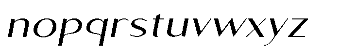 Granvia Ultra Light Italic Extra Expanded Font LOWERCASE