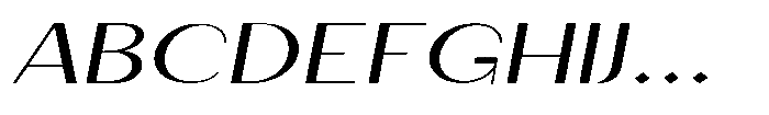 Granvia Ultra Light Italic Ultra Expanded Font UPPERCASE
