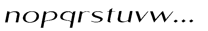 Granvia Ultra Light Italic Ultra Expanded Font LOWERCASE