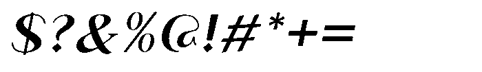 Granvia Ultra Medium Italic Expanded Font OTHER CHARS