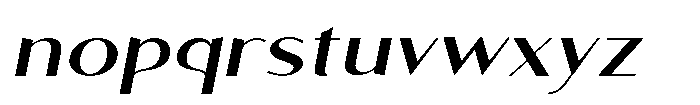 Granvia Ultra Medium Italic Extra Expanded Font LOWERCASE
