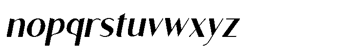 Granvia Ultra Medium Italic Semi Condensed Font LOWERCASE