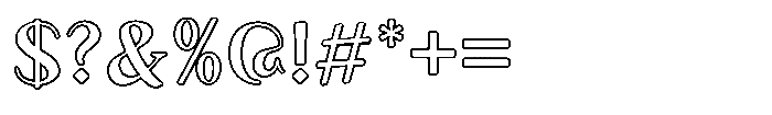 Granvia Ultra Outline Font OTHER CHARS