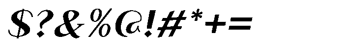 Granvia Ultra Semi Bold Italic Expanded Font OTHER CHARS
