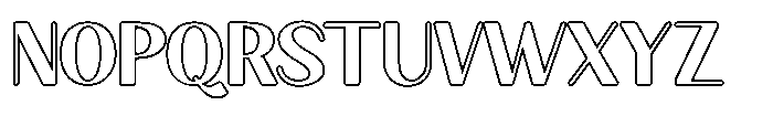 Granvia Ultra Semi Bold Outline Font UPPERCASE
