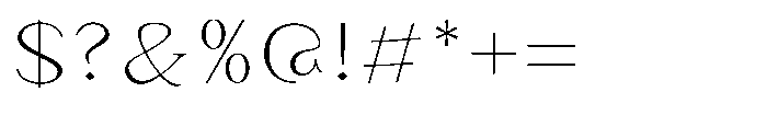 Granvia Ultra Thin Expanded Font OTHER CHARS