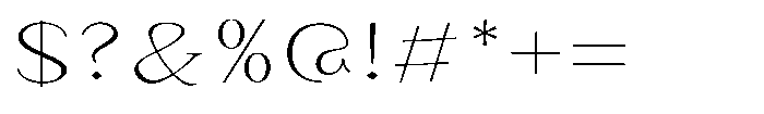 Granvia Ultra Thin Extra Expanded Font OTHER CHARS