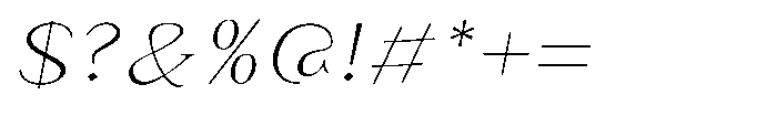 Granvia Ultra Thin Italic Expanded Font OTHER CHARS