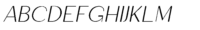 Granvia Ultra Thin Italic Expanded Font UPPERCASE