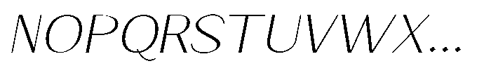 Granvia Ultra Thin Italic Expanded Font UPPERCASE