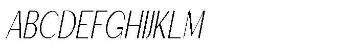 Granvia Ultra Thin Italic Extra Condensed Font UPPERCASE
