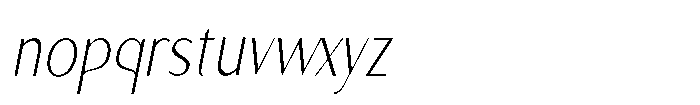 Granvia Ultra Thin Italic Extra Condensed Font LOWERCASE