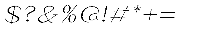 Granvia Ultra Thin Italic Extra Expanded Font OTHER CHARS