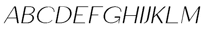 Granvia Ultra Thin Italic Extra Expanded Font UPPERCASE