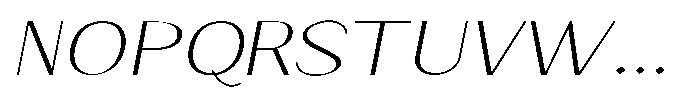 Granvia Ultra Thin Italic Extra Expanded Font UPPERCASE
