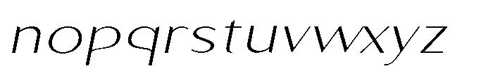 Granvia Ultra Thin Italic Extra Expanded Font LOWERCASE