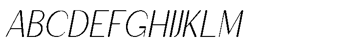 Granvia Ultra Thin Italic Semi Condensed Font UPPERCASE