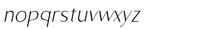 Granvia Ultra Thin Italic Semi Condensed Font LOWERCASE