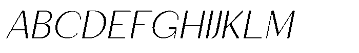 Granvia Ultra Thin Italic Semi Expanded Font UPPERCASE
