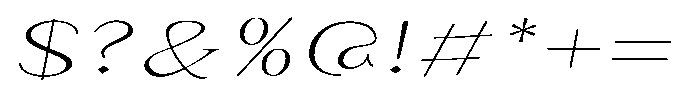 Granvia Ultra Thin Italic Ultra Expanded Font OTHER CHARS