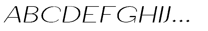 Granvia Ultra Thin Italic Ultra Expanded Font UPPERCASE