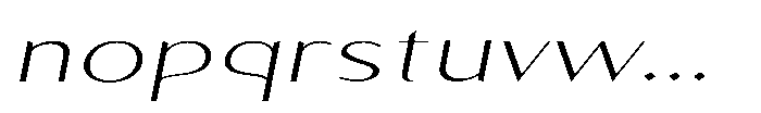 Granvia Ultra Thin Italic Ultra Expanded Font LOWERCASE