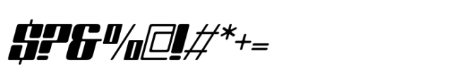 Gravitor Slant Font OTHER CHARS