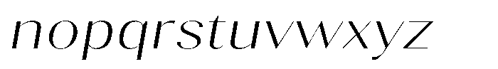 Gravontis Extra Light Expanded Italic Font LOWERCASE