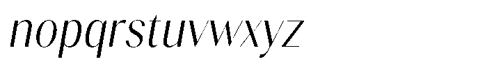 Gravontis Light Semi Condensed Italic Font LOWERCASE