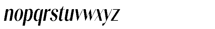 Gravontis Semi Bold Condensed Italic Font LOWERCASE