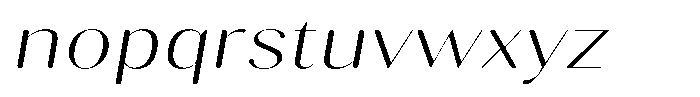 Gravontis Soft Extra Light Expanded Italic Font LOWERCASE